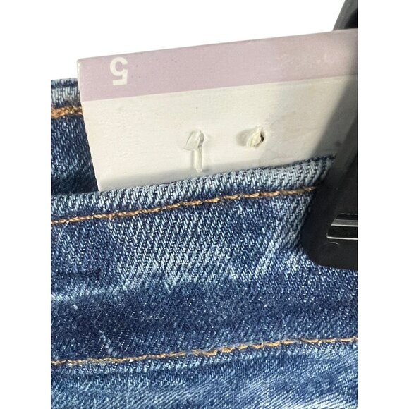 Denizen From Levis Mid-Rise Denim Shorts Sz 5 Blue Frayed Hem Distressed Casual - Picture 5 of 11